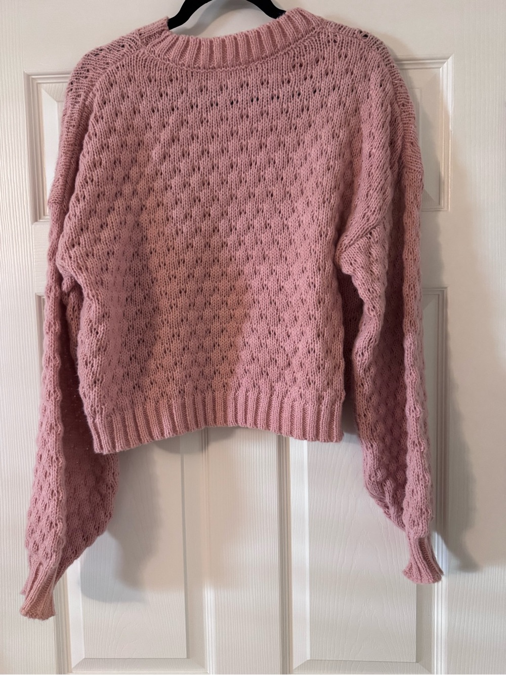 Pink Floral Appliqué Crewneck Sweater - Picture 2 of 3